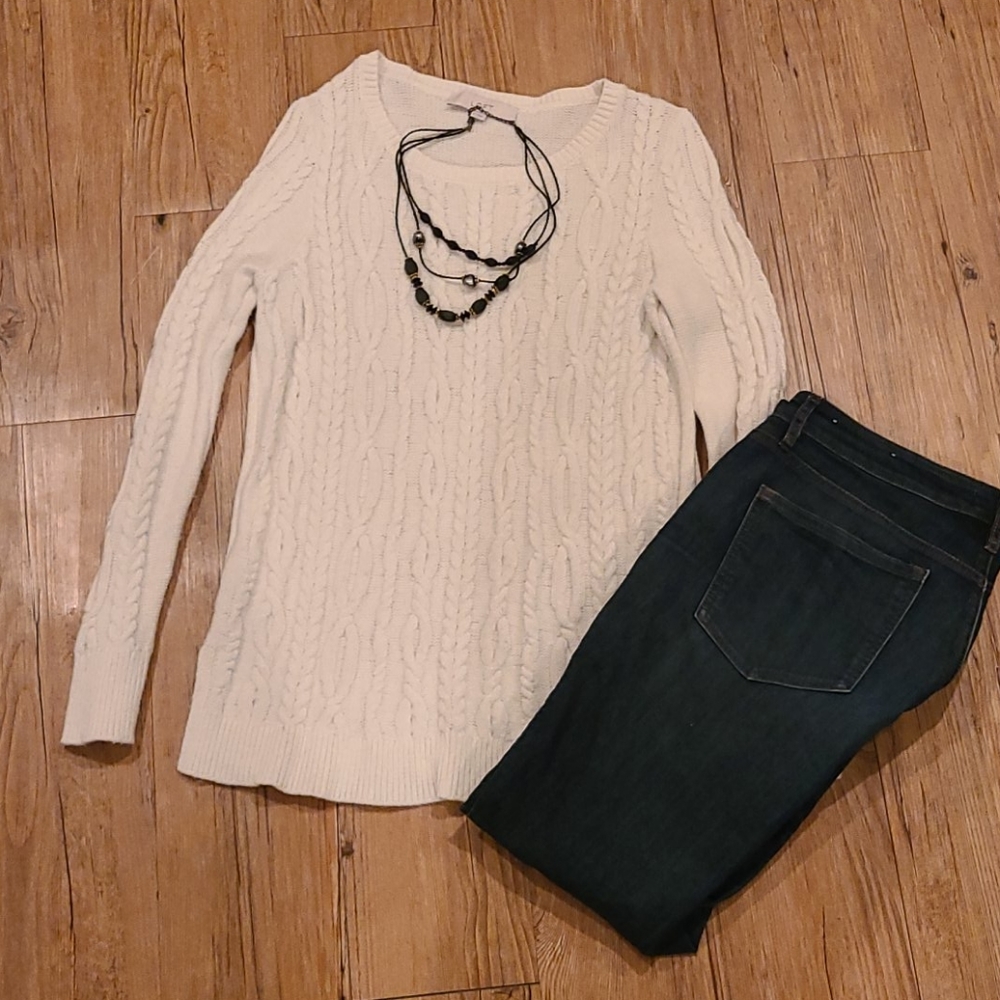 The LOFT: Cozy ivory cable knit sweater